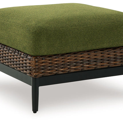 Horizon Hall - Brown / Green - Ottoman With Cushion Signature Design by Ashley® 