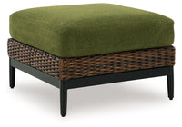 Horizon Hall - Brown / Green - Ottoman With Cushion Signature Design by Ashley® 
