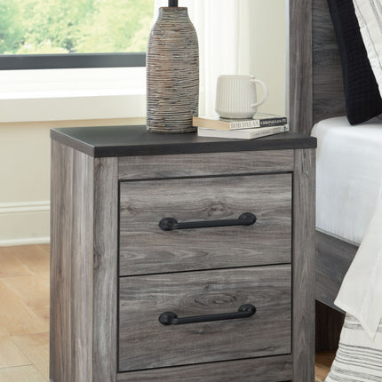 Bronyan - Dark Gray - Two Drawer Night Stand Signature Design by Ashley® 