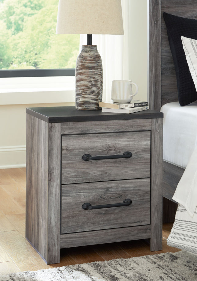 Bronyan - Dark Gray - Two Drawer Night Stand Signature Design by Ashley® 