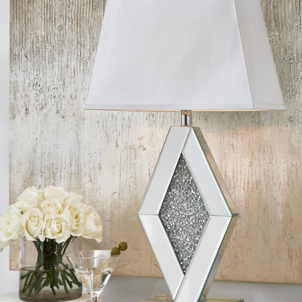 Prunella - Silver Finish - Mirror Table Lamp Ashley Furniture 