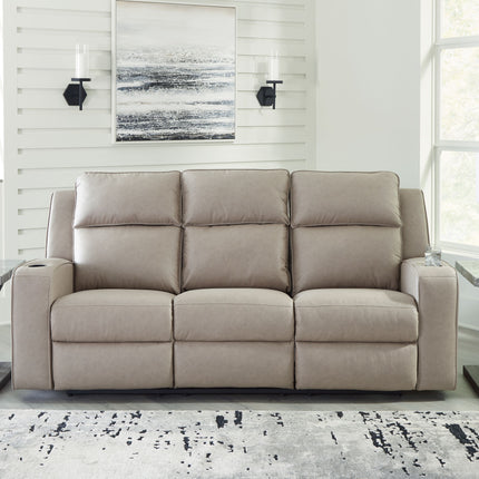 Lavenhorne - Pebble - Rec Sofa W/Drop Down Table Signature Design by Ashley® 