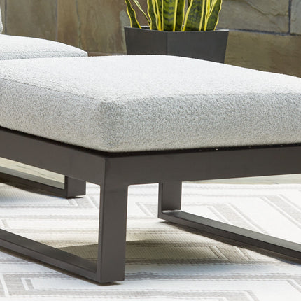 Beachloft - Black / Gray - Ottoman With Cushion Signature Design by Ashley® 