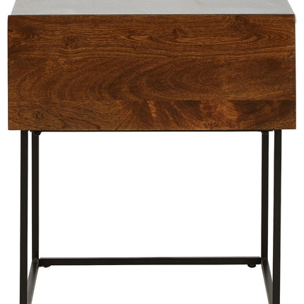 Rusitori - Brown / Beige / White - Rectangular End Table Ashley Furniture 