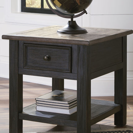 Tyler - Grayish Brown / Black - Rectangular End Table Ashley Furniture 