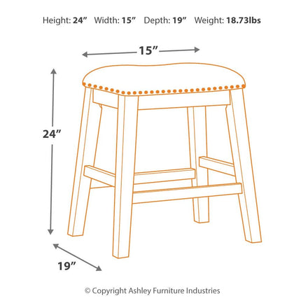 Caitbrook - Gray - Upholstered Stool (Set of 2) Signature Design by Ashley® 