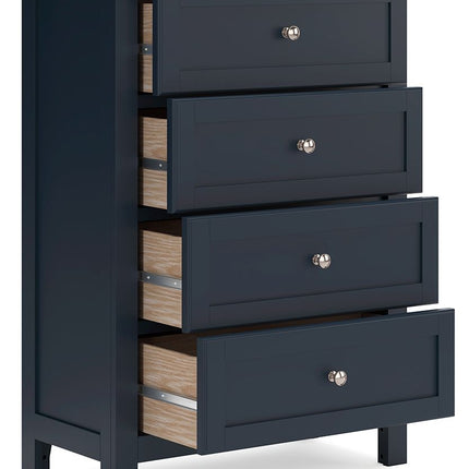 Landocken - Brown / Blue - Four Drawer Chest Signature Design by Ashley® 