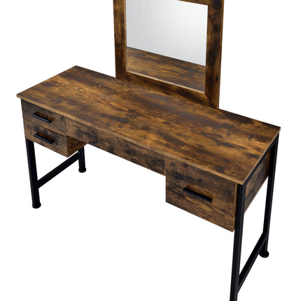 Juvanth - Vanity Desk - Rustic Oak & Black Finish ACME 