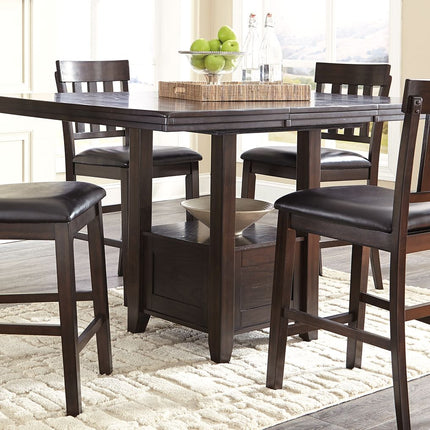 Haddigan - Dark Brown - Rectangular Dining Room Counter Extension Table Ashley Furniture 