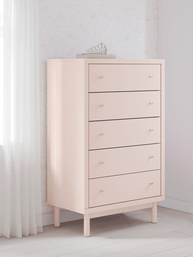 Wistenpine - Blush - Five Drawer Chest Signature Design by Ashley® 