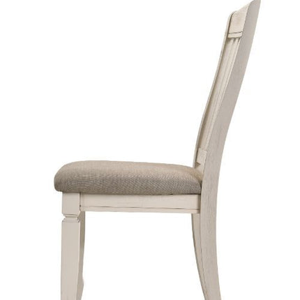 Fedele - Side Chair (Set of 2) - Tan Fabric & Cream Finish ACME 