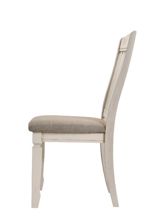 Fedele - Side Chair (Set of 2) - Tan Fabric & Cream Finish ACME 