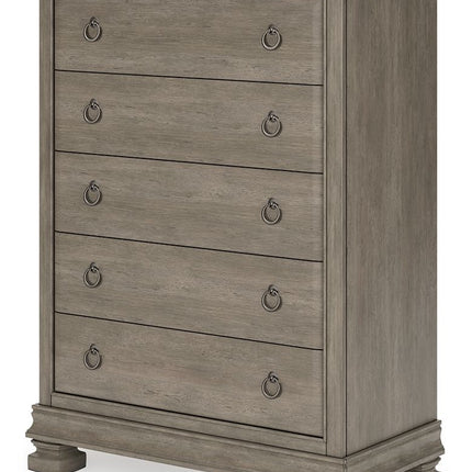 Lexorne - Gray - Five Drawer Chest Signature Design by Ashley® 