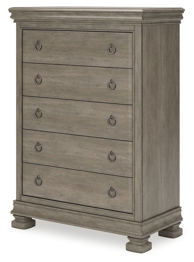 Lexorne - Gray - Five Drawer Chest Signature Design by Ashley® 