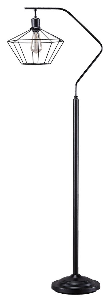 Makeika - Black - Metal Floor Lamp Ashley Furniture 