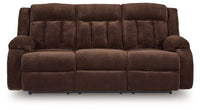 Free Wake - Chocolate - Reclining Power Sofa With Drop Down Table