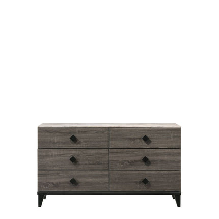 Avantika - Dresser - Faux Marble & Rustic Gray Oak ACME 