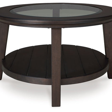 Celamar - Dark Brown - Oval Cocktail Table Signature Design by Ashley® 