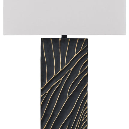 Bartlen - Black / Gold Finish - Poly Table Lamp - Tony's Home Furnishings