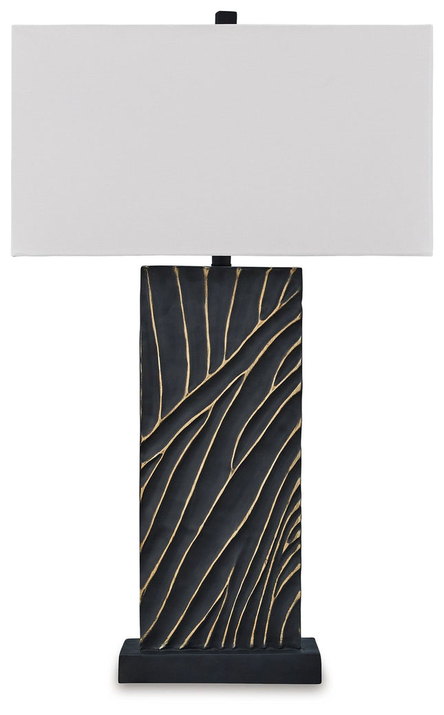 Bartlen - Black / Gold Finish - Poly Table Lamp - Tony's Home Furnishings