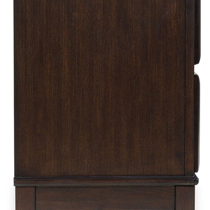 Vanmore - Dark Brown - Two Drawer Night Stand Benchcraft® 