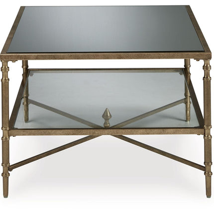 Cloverty - Aged Gold Finish - Rectangular Cocktail Table Signature Design by Ashley® 