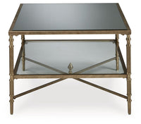 Cloverty - Aged Gold Finish - Rectangular Cocktail Table Signature Design by Ashley® 