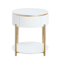 Daveigh - End Table - White High & Gold ACME 