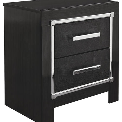 Kaydell - Black - Two Drawer Night Stand Ashley Furniture 