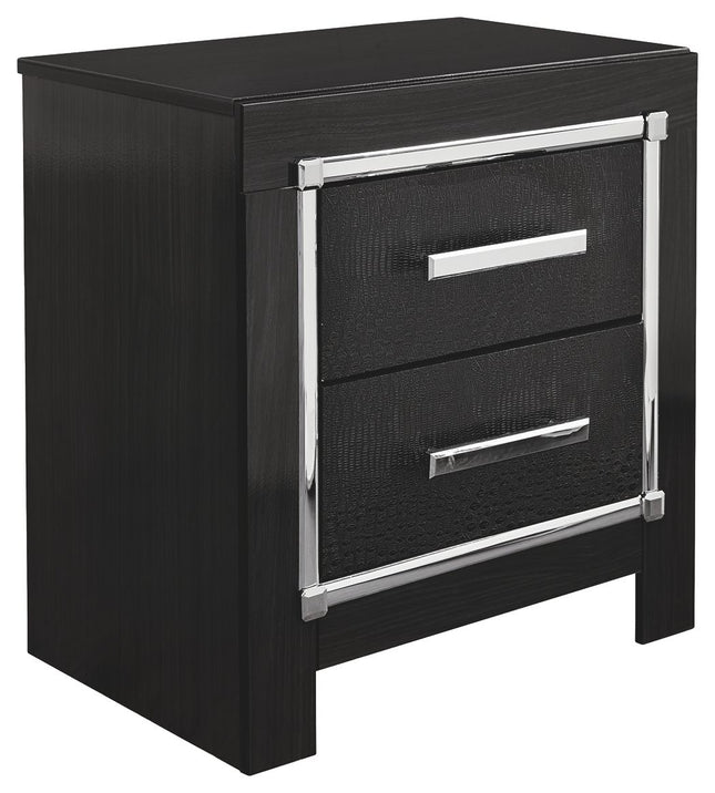 Kaydell - Black - Two Drawer Night Stand Ashley Furniture 