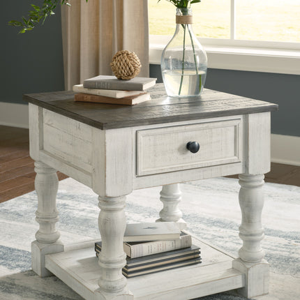 Havalance - White / Gray - Square End Table Signature Design by Ashley® 