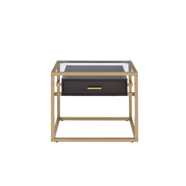 Yumia - End Table - Gold & Clear Glass ACME 