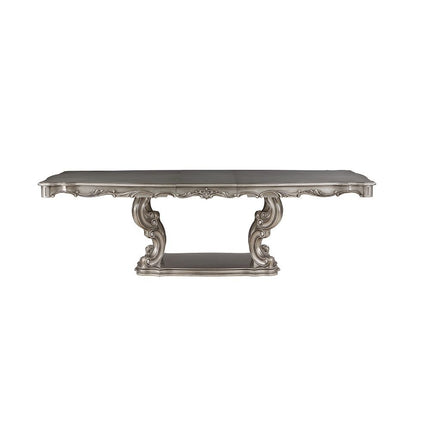 Ariadne - Dining Table With Pedestal - Antique Platinum ACME 