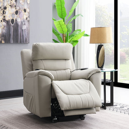 Marsha - Power Recliner With Lift & Massage - Light Gray Silicone Synthetic Leather ACME 