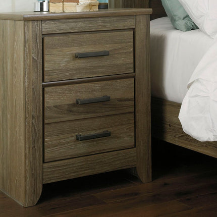 Zelen - Warm Gray - Two Drawer Night Stand Ashley Furniture 