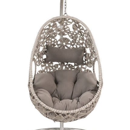 Sigar - Patio Swing Chair - Light Gray Fabric & Wicker ACME 