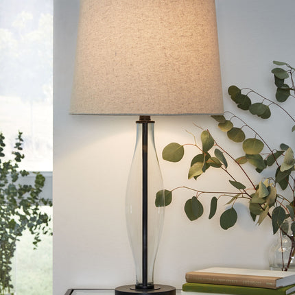 Travisburg - Clear / Black - Glass Table Lamp (Set of 2) Signature Design by Ashley® Yakima WA