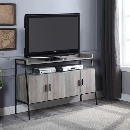 Samiya - TV Stand - Gray Oak & Black Finish ACME 