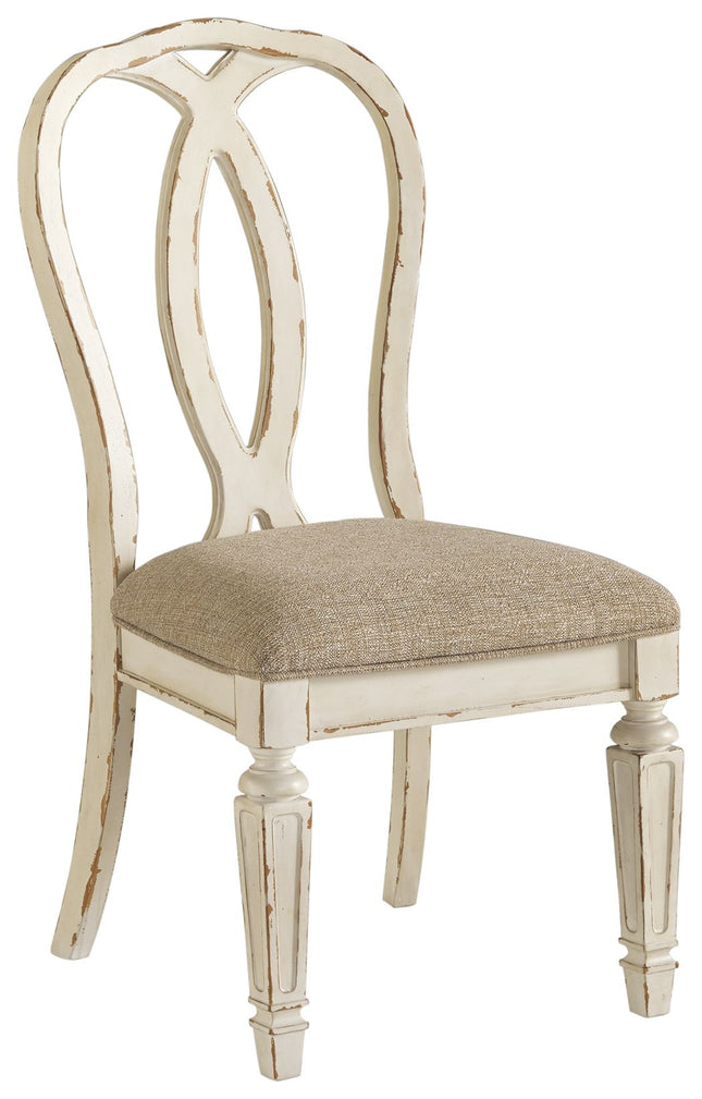 Realyn - Chipped White - Dining Uph Side Chair (Set of 2) - Ribbonback Ashley Furniture 