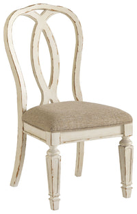 Realyn - Chipped White - Dining Uph Side Chair (Set of 2) - Ribbonback Ashley Furniture 