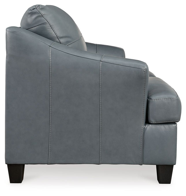 Genoa - Steel - Loveseat - Leather Match Signature Design by Ashley® 