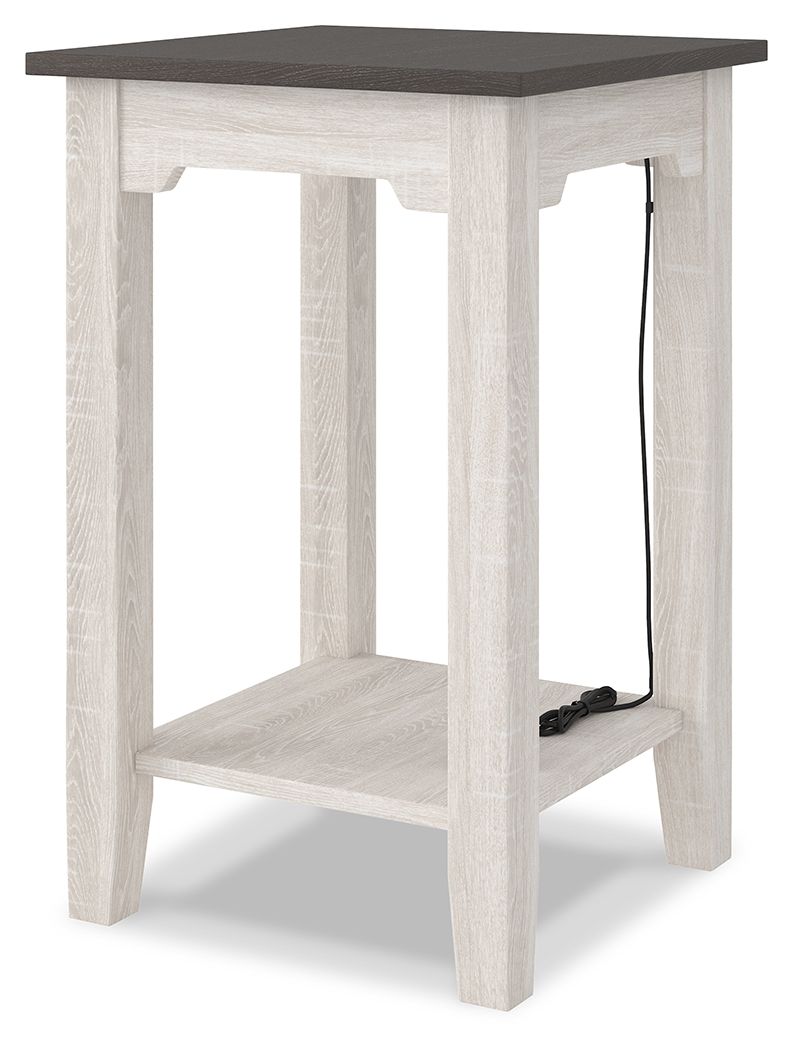 Dorrinson - White / Black / Gray - Chair Side End Table - Tony's Home Furnishings