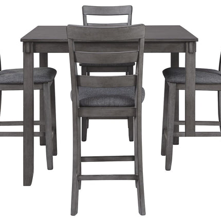 Bridson - Gray - Square Counter Tbl Set (Set of 5) Ashley Furniture 