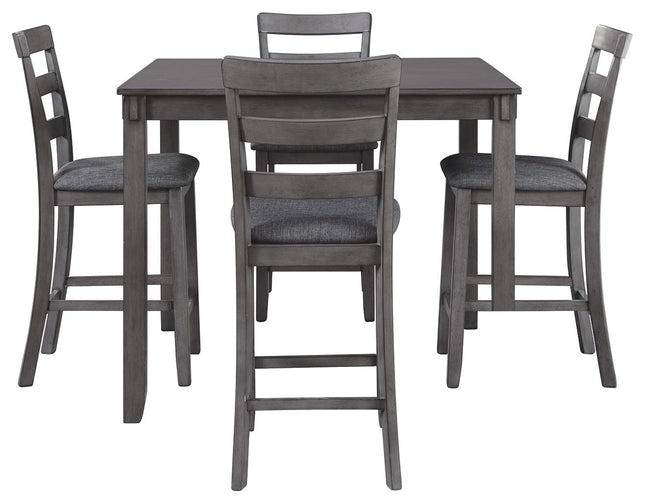 Bridson - Gray - Square Counter Tbl Set (Set of 5) Ashley Furniture 