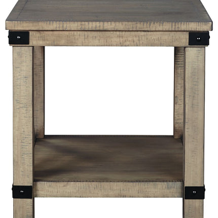 Aldwin - Gray - Rectangular End Table - Crossbuck Styling Ashley Furniture 