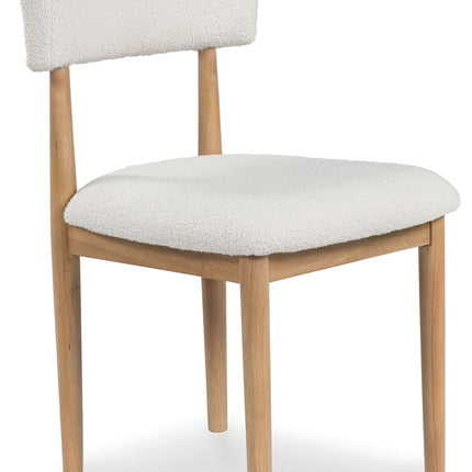 Sawdyn - White / Light Brown - Dining Upholstered Side Chair (Set of 2) Signature Design by Ashley® 