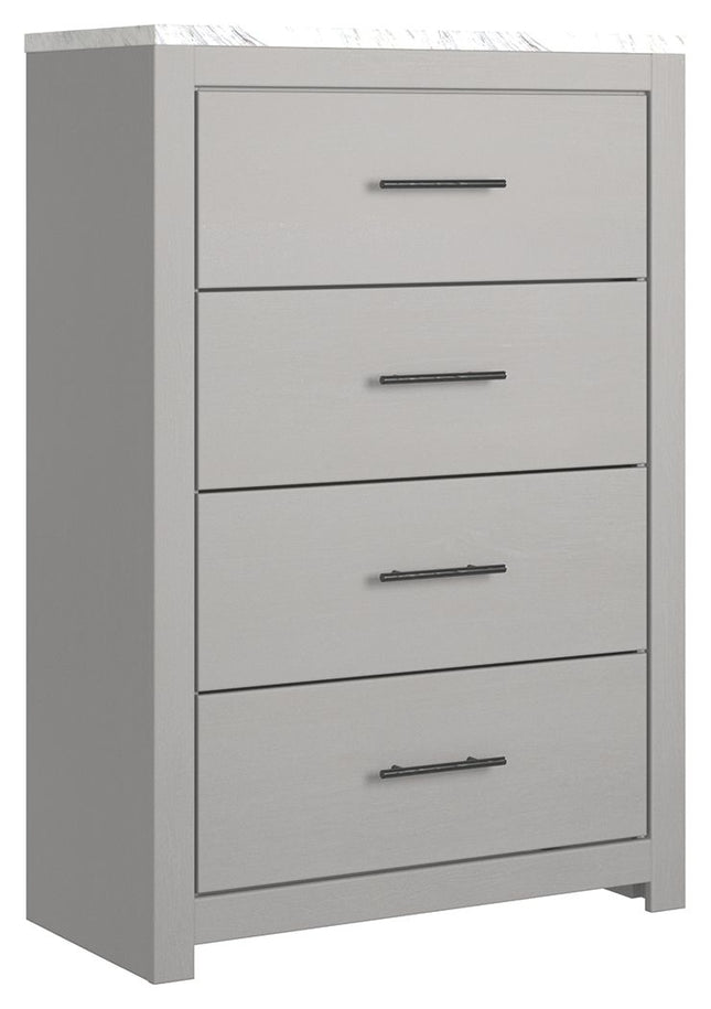 Cottonburg - Light Gray / White - Four Drawer Chest Ashley Furniture 