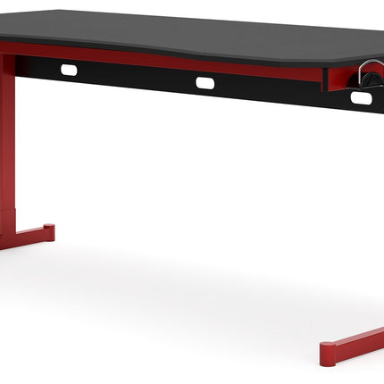 Lynxtyn - Red / Black - Home Office Desk Signature Design by Ashley® 