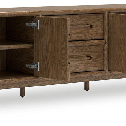 Roanhowe - Brown - Extra Large TV Stand Signature Design by Ashley® 