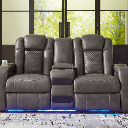 Fyne-dyme - Power Reclining Loveseat With Console/Adj Hdrst Signature Design by Ashley® 